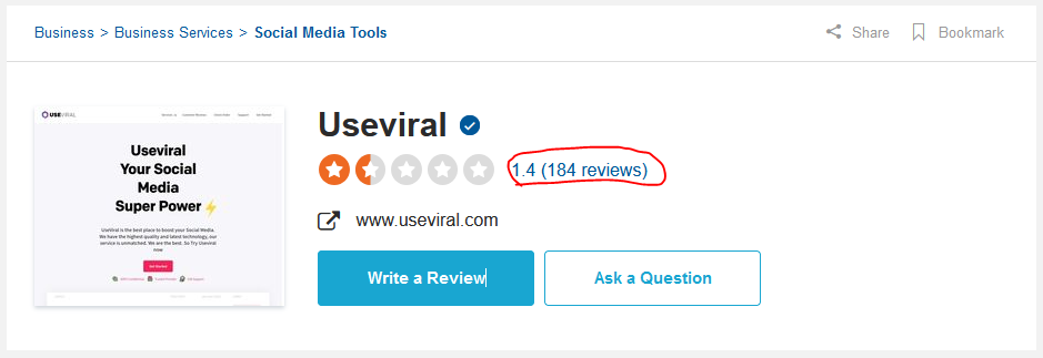 sitejabber useviral reviews